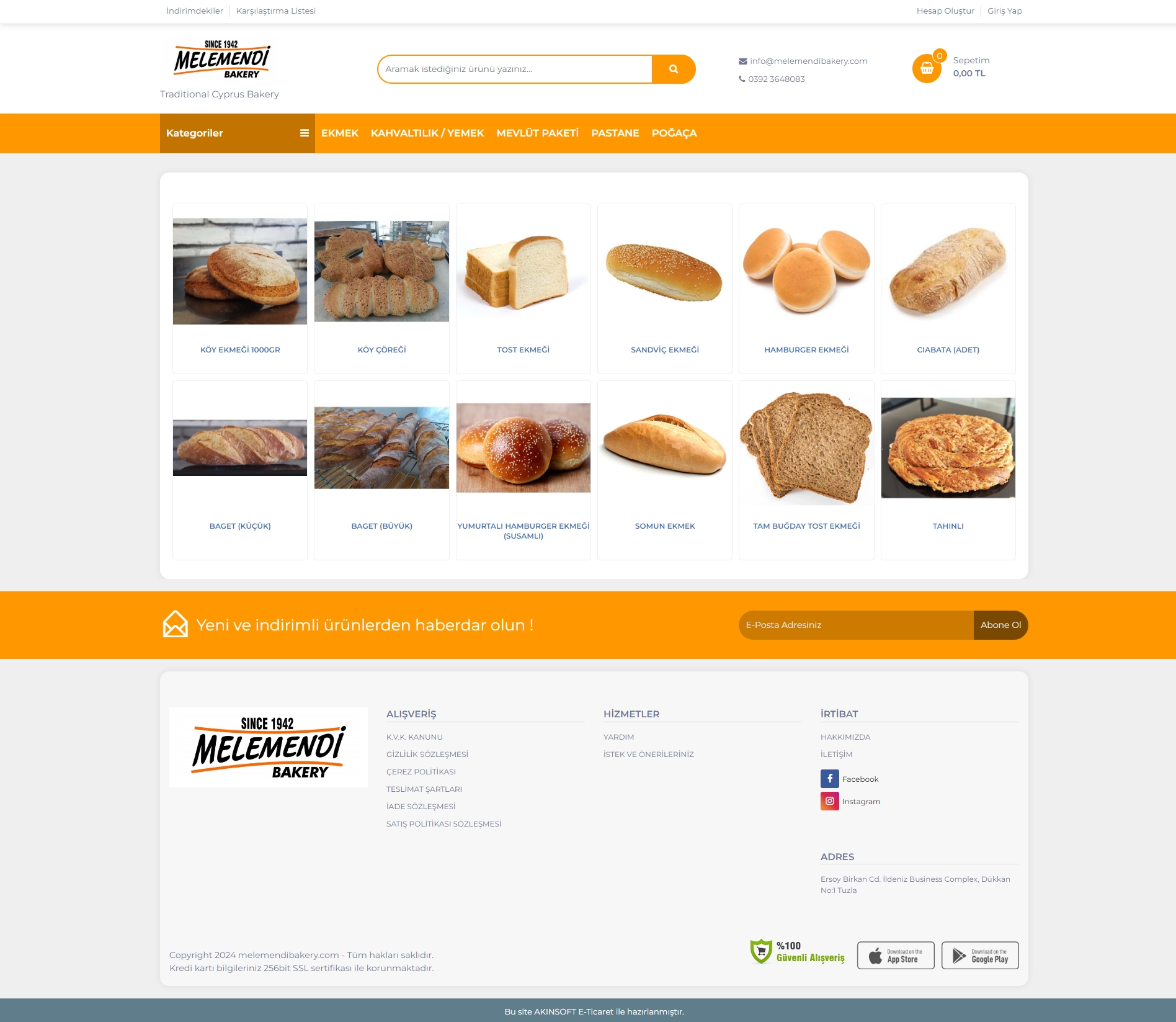 AKINSOFT E-Ticaret - melemendibakery.com